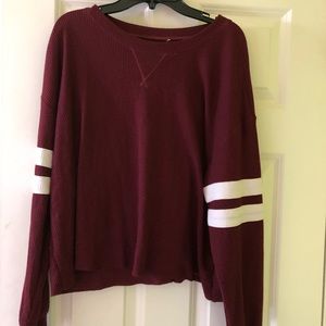 Hollister burgundy thermal top